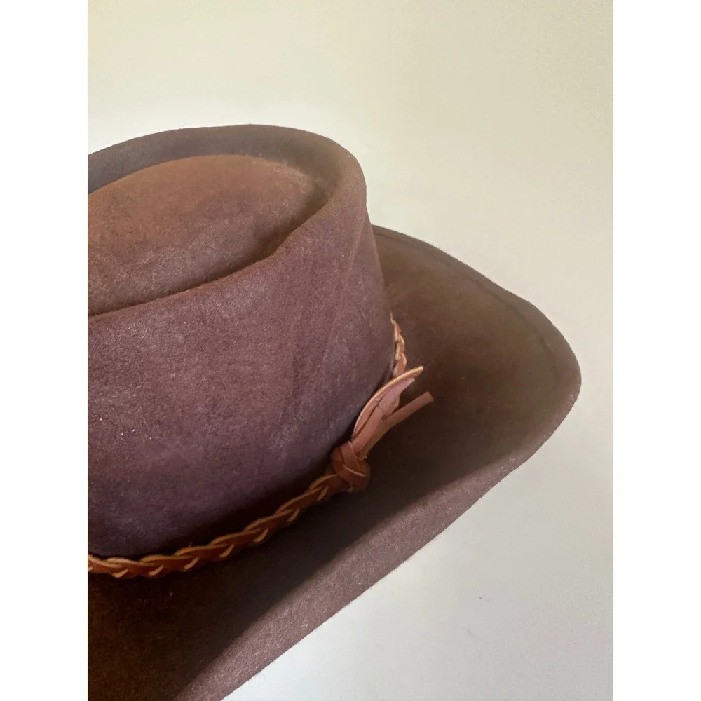 Vintage Goorin Bros of California Lite Felt 100% Wool Hat Wide Brim Fedora Brown